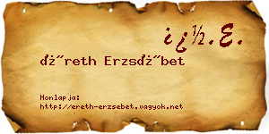 Éreth Erzsébet névjegykártya